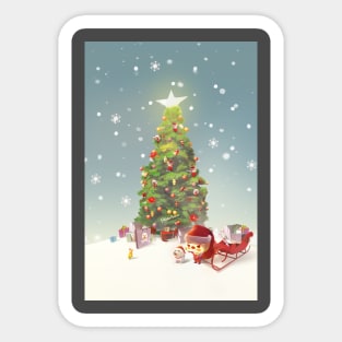 Santa Claus with Christmas Tree Sticker